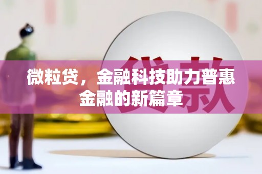 甘洛微粒贷，金融科技助力普惠金融的新篇章