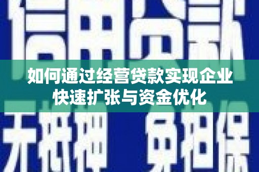 甘洛如何通过经营贷款实现企业快速扩张与资金优化