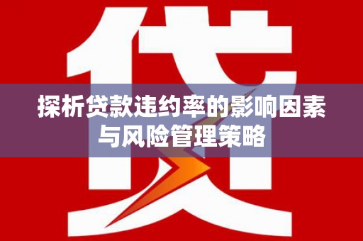 甘洛探析贷款违约率的影响因素与风险管理策略