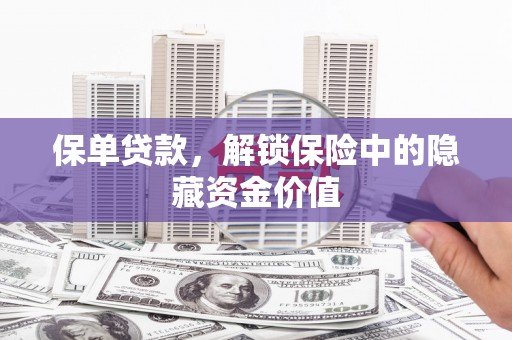 甘洛保单贷款，解锁保险中的隐藏资金价值