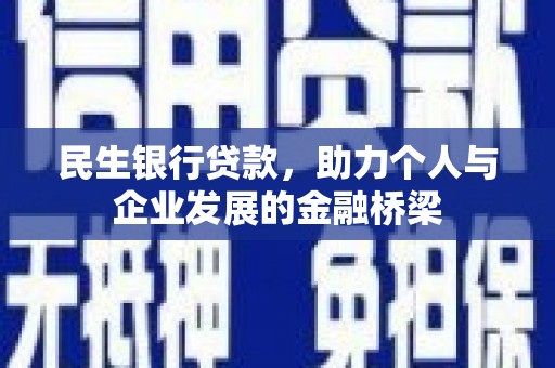 甘洛民生银行贷款，助力个人与企业发展的金融桥梁