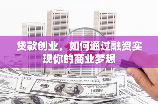 甘洛贷款创业，如何通过融资实现你的商业梦想