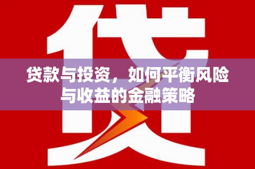 甘洛贷款与投资，如何平衡风险与收益的金融策略